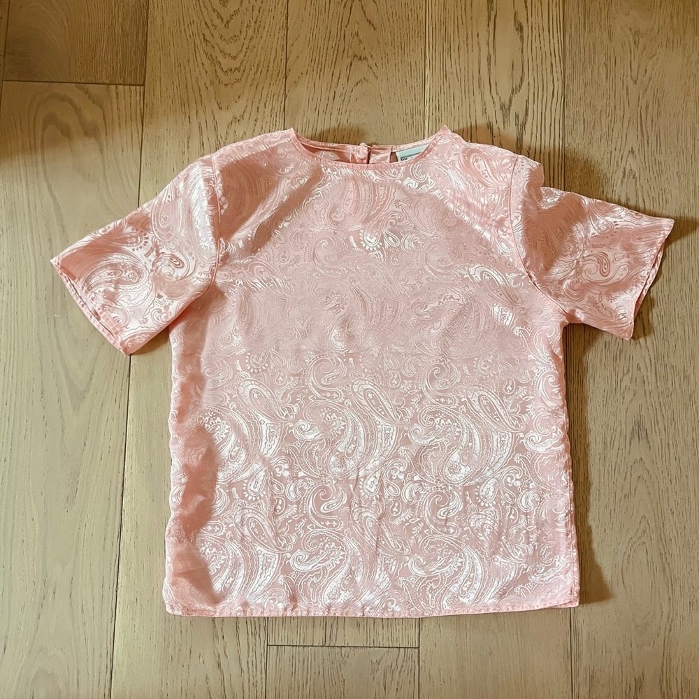 80s Vintage Pink Paisley Blouse